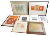 EIGHT ASSORTED FRAMED PRINTS: