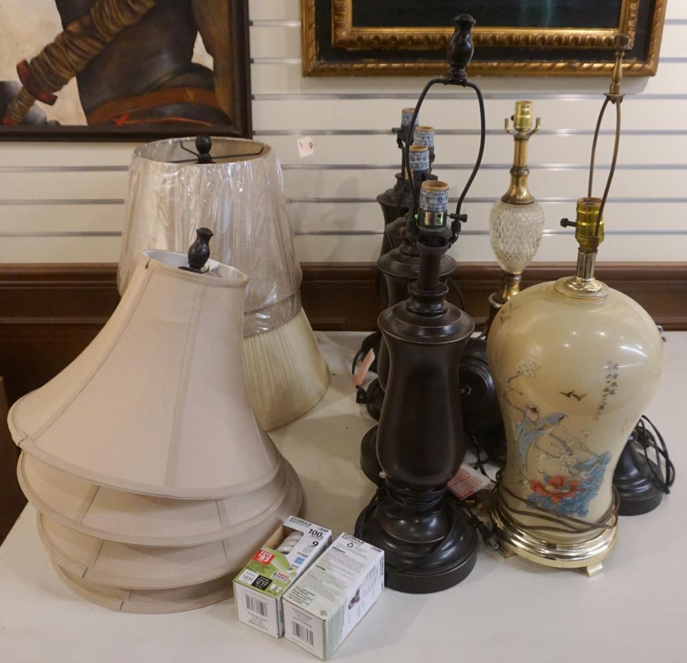 EIGHT ASSORTED LAMPS AND