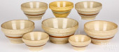 EIGHT ASSORTED MIXING BOWLS<br