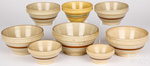 EIGHT ASSORTED MIXING BOWLSEight