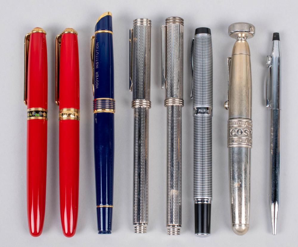 EIGHT BALLPOINT AND ROLLERBALL PENS