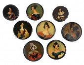 EIGHT BLACK LACQUERED SNUFF BO