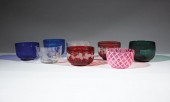 EIGHT BLOWN GLASS FINGER BOWLS