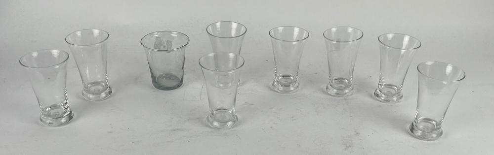 EIGHT BLOWN WHISKEY GLASSES 19TH