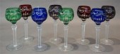 EIGHT BOHEMIAN VARIED COLOR-TO