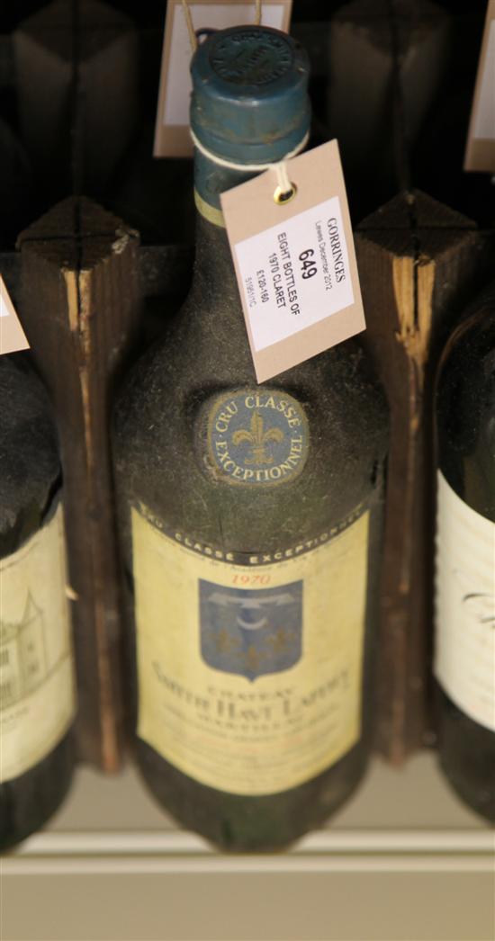 Eight bottles of 1970 claret