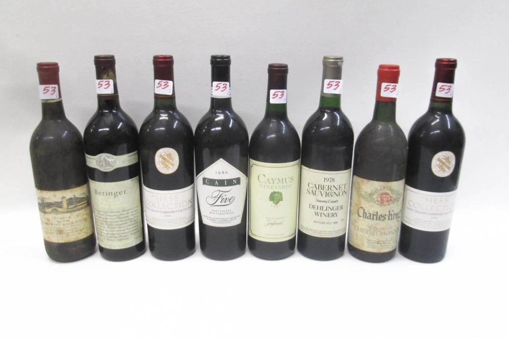 EIGHT BOTTLES OF CALIFORNIA VINTAGE