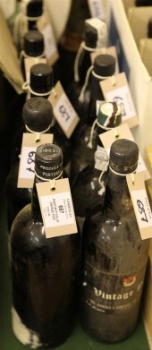 Eight bottles of vintage port