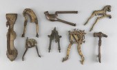 EIGHT BRASS NUTCRACKERS MOSTLY