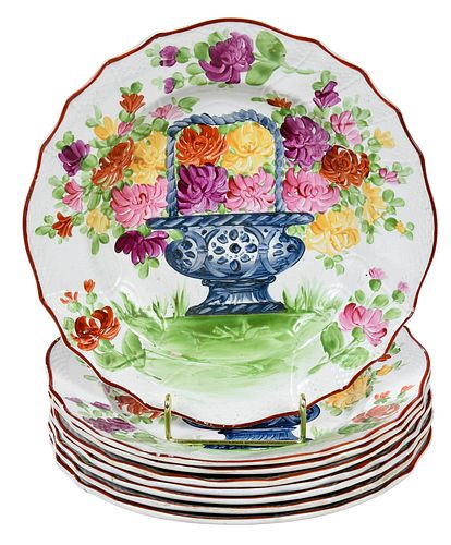 EIGHT BRITISH PORCELAIN SOUP