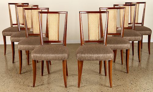 EIGHT CANE BACK UPHOLSTERED