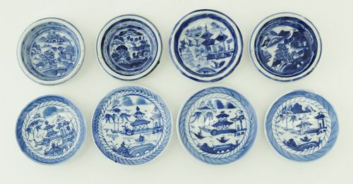 EIGHT CANTON ROUND BUTTER PATS,