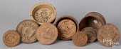EIGHT CARVED BUTTERPRINTS.Eigh