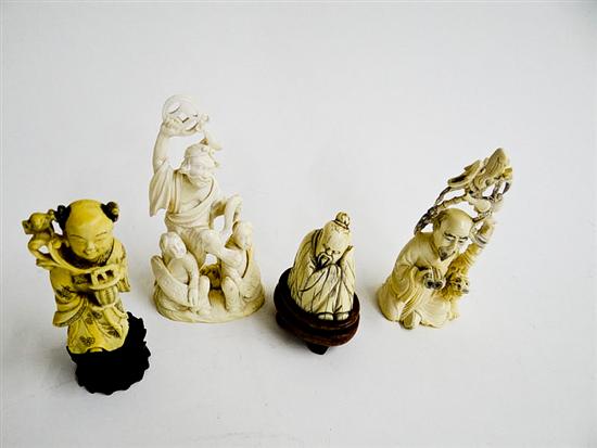 EIGHT CARVED IVORY FIGURES.  China