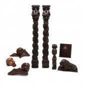 EIGHT CARVED WOODEN FURNITURE