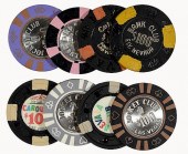 EIGHT CASINO GAMBLING CHIPS.Ei