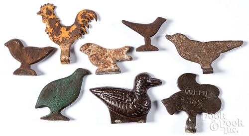 EIGHT CAST IRON SHOOTING TARGETS,
