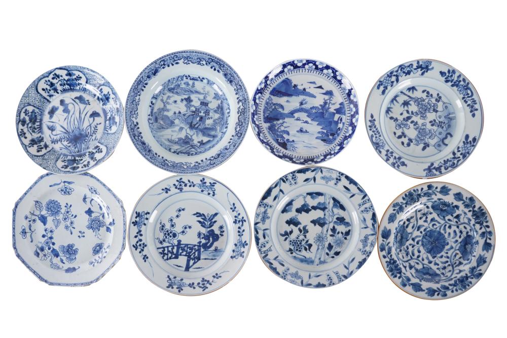 EIGHT CHINESE BLUE & WHITE
