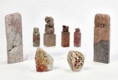 EIGHT CHINESE CARVED HARDSTONE