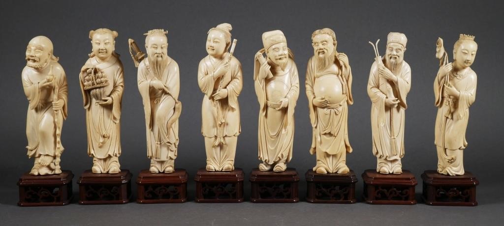 EIGHT CHINESE CARVED IVORY