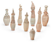 EIGHT CHINESE CELADON GLAZED P