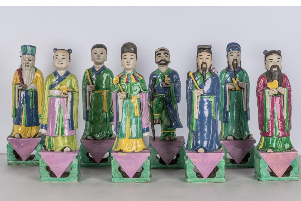 EIGHT CHINESE CERAMIC ELDER