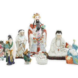 Eight Chinese Famille Rose