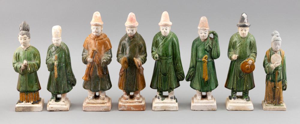 EIGHT CHINESE GREEN AND SANCAI