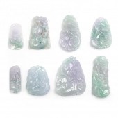 EIGHT CHINESE LAVENDER JADE CA