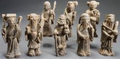 EIGHT CHINESE PARCEL GILT FRUI