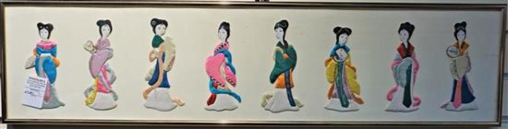 EIGHT CHINESE SILK PUPPETS