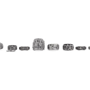 Eight Chinese Silver and Metal