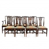 EIGHT CHIPPENDALE MAHOGANY STY