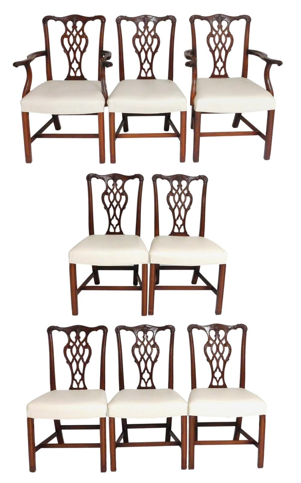 EIGHT CHIPPENDALE STYLE DINING