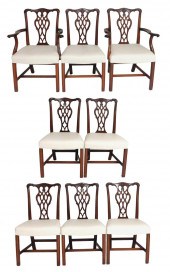 EIGHT CHIPPENDALE STYLE DINING