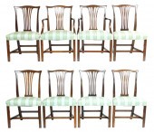 EIGHT CHIPPENDALE STYLE DINING
