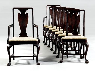 Eight Chippendale style dining