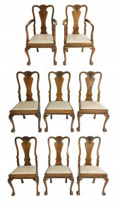 EIGHT CHIPPENDALE STYLE DINING