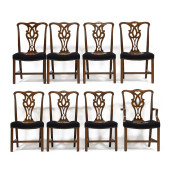 EIGHT CHIPPENDALE STYLE MAHOGA