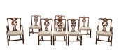EIGHT CHIPPENDALE STYLE MAHOGA