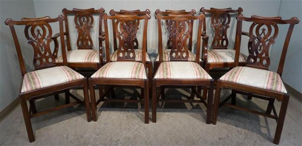 EIGHT CHIPPENDALE STYLE MAHOGANY
