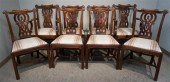 EIGHT CHIPPENDALE STYLE MAHOGA