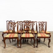 EIGHT CHIPPENDALE-STYLE MAHOGA