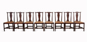 EIGHT CHIPPENDALE STYLE MAHOGA