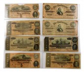 †EIGHT CONFEDERATE BANK NOTES,