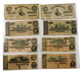 †EIGHT CONFEDERATE BANK NOTES,
