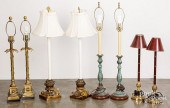 EIGHT CONTEMPORARY TABLE LAMPS
