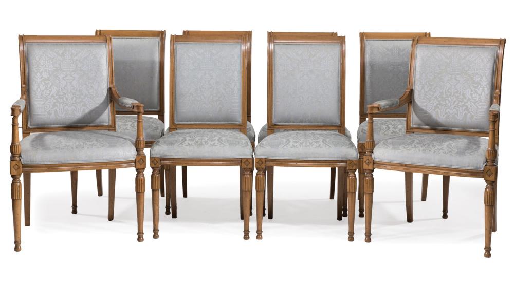 EIGHT DIRECTOIRE-STYLE FRUITWOOD