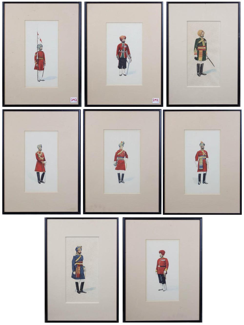 EIGHT DRAWINGS, GOUACHES ON