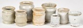 EIGHT DUTCH DELFT OINTMENT JAR